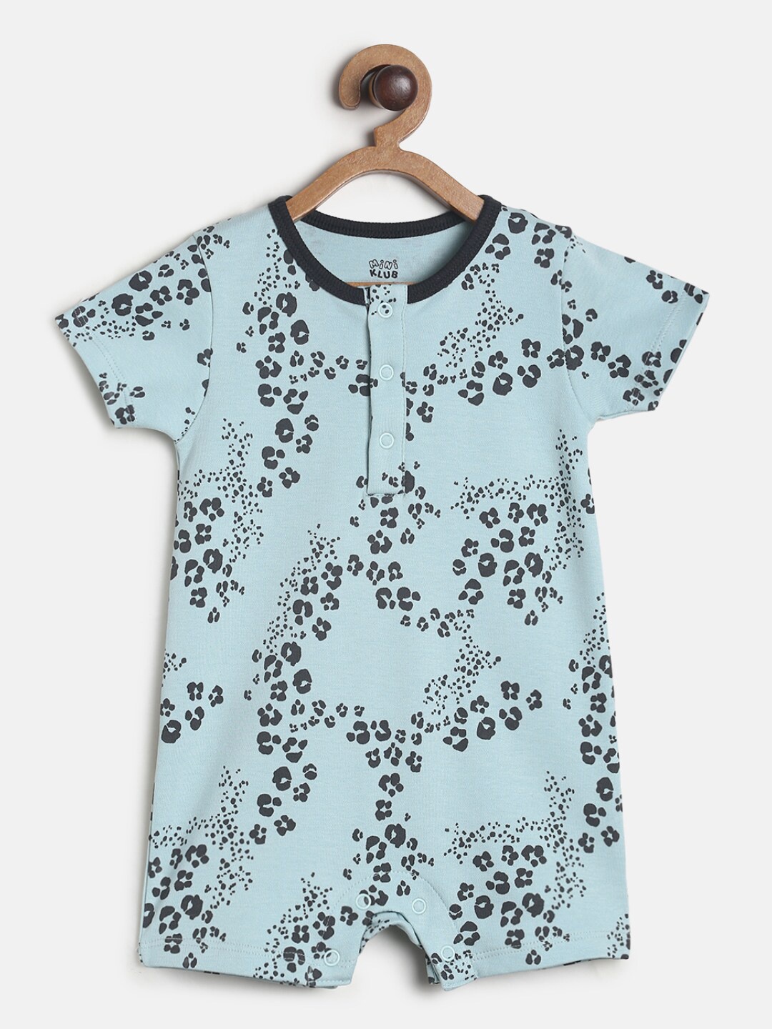 

MINI KLUB Infant Boys Grey Printed Pure Cotton Rompers