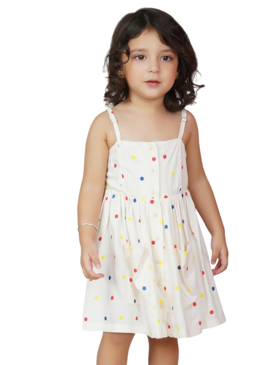 

Dress My Angel White & Multicoloured Smocked Dresses