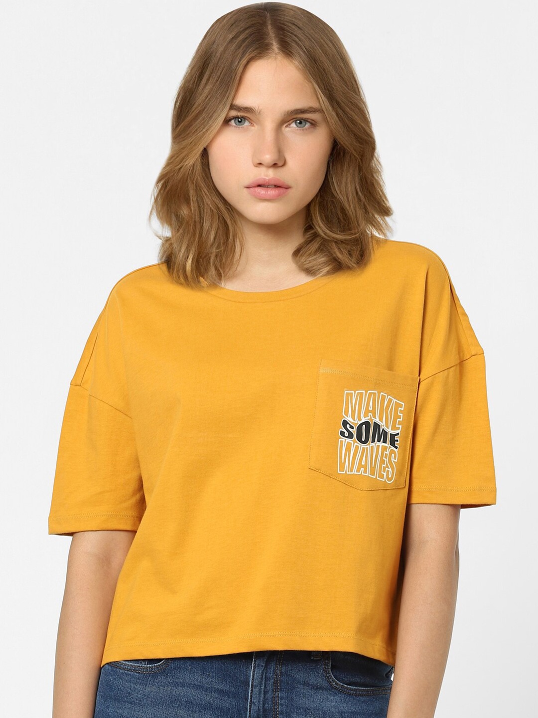 

ONLY Women Yellow T-shirt