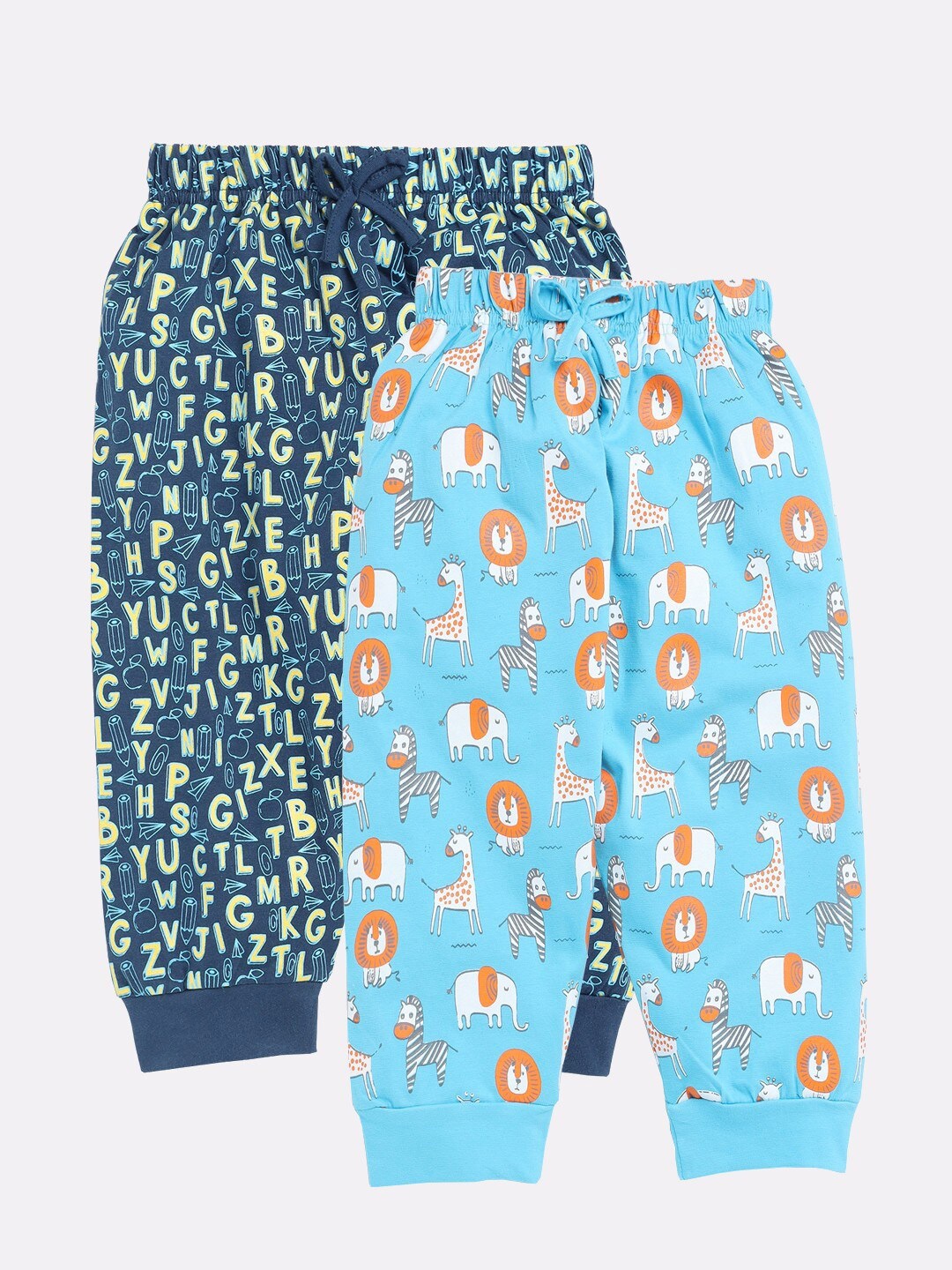 

Toonyport Girls Blue & Navy Blue Printed Capris Pack Of 2