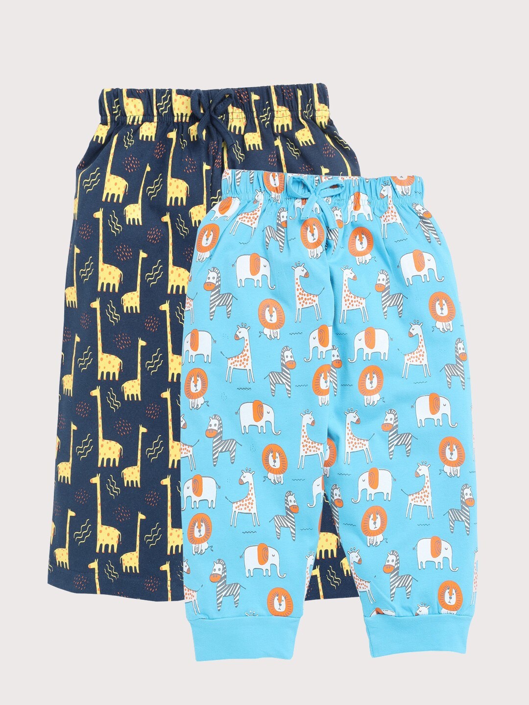

Toonyport Girls Blue & Yellow Set Of 2 Printed Capris