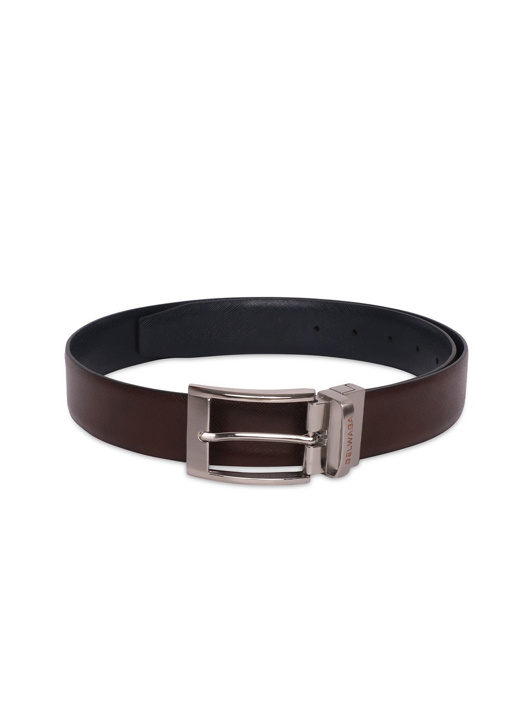 

Belwaba Men Brown Textured Leather Formal Belt