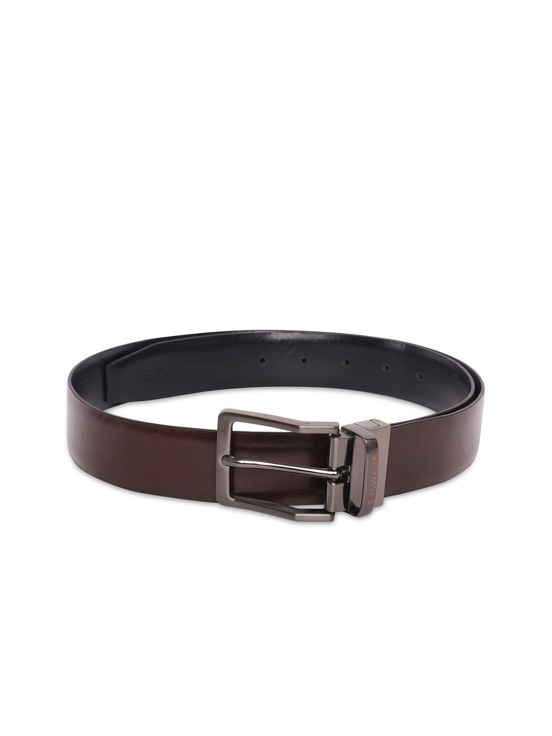 

Belwaba Men Brown Leather Reversible Belt