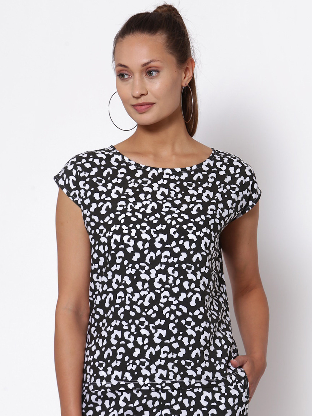 

YOONOY Olive Green Floral Print Top