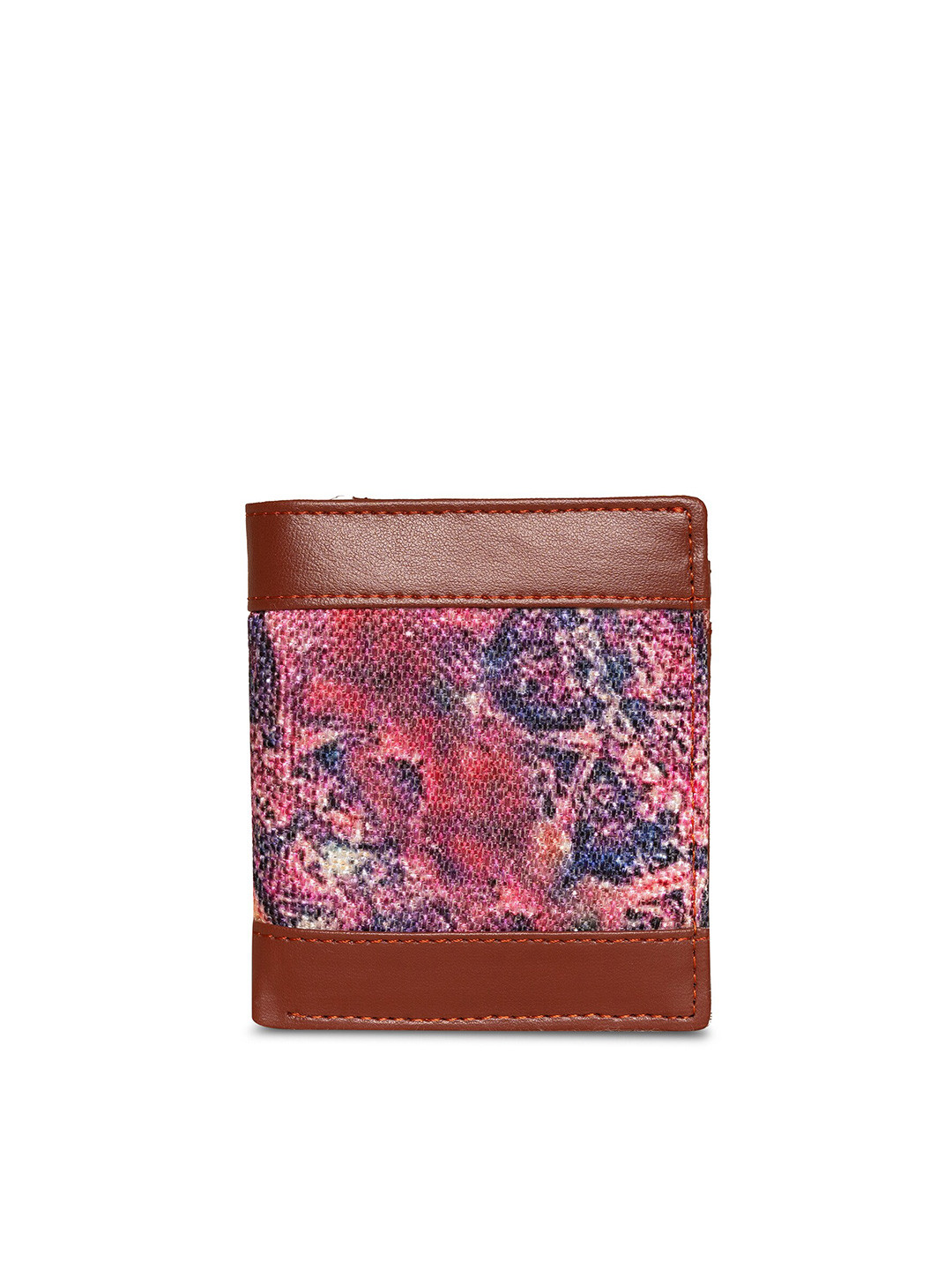 

ZOUK Women Pink & Navy Blue Graphic Printed Two Fold Wallet
