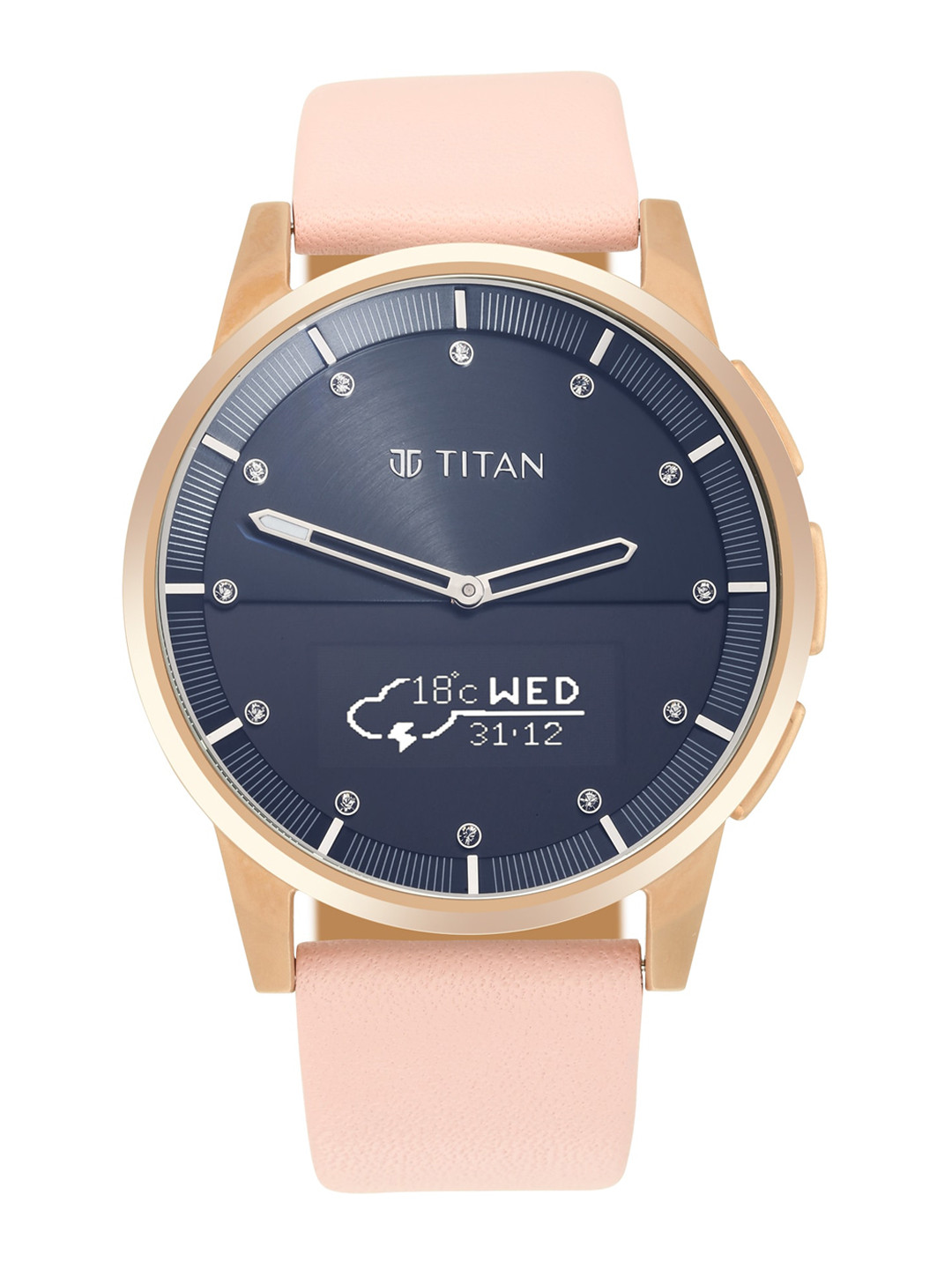 

Titan Men Blue Titanium Printed Dial & Pink Leather Straps Analogue Watch