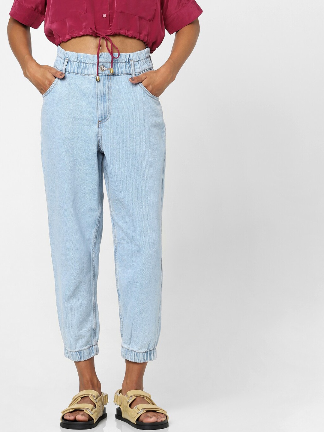 

ONLY Women Blue Jogger High-Rise Jeans