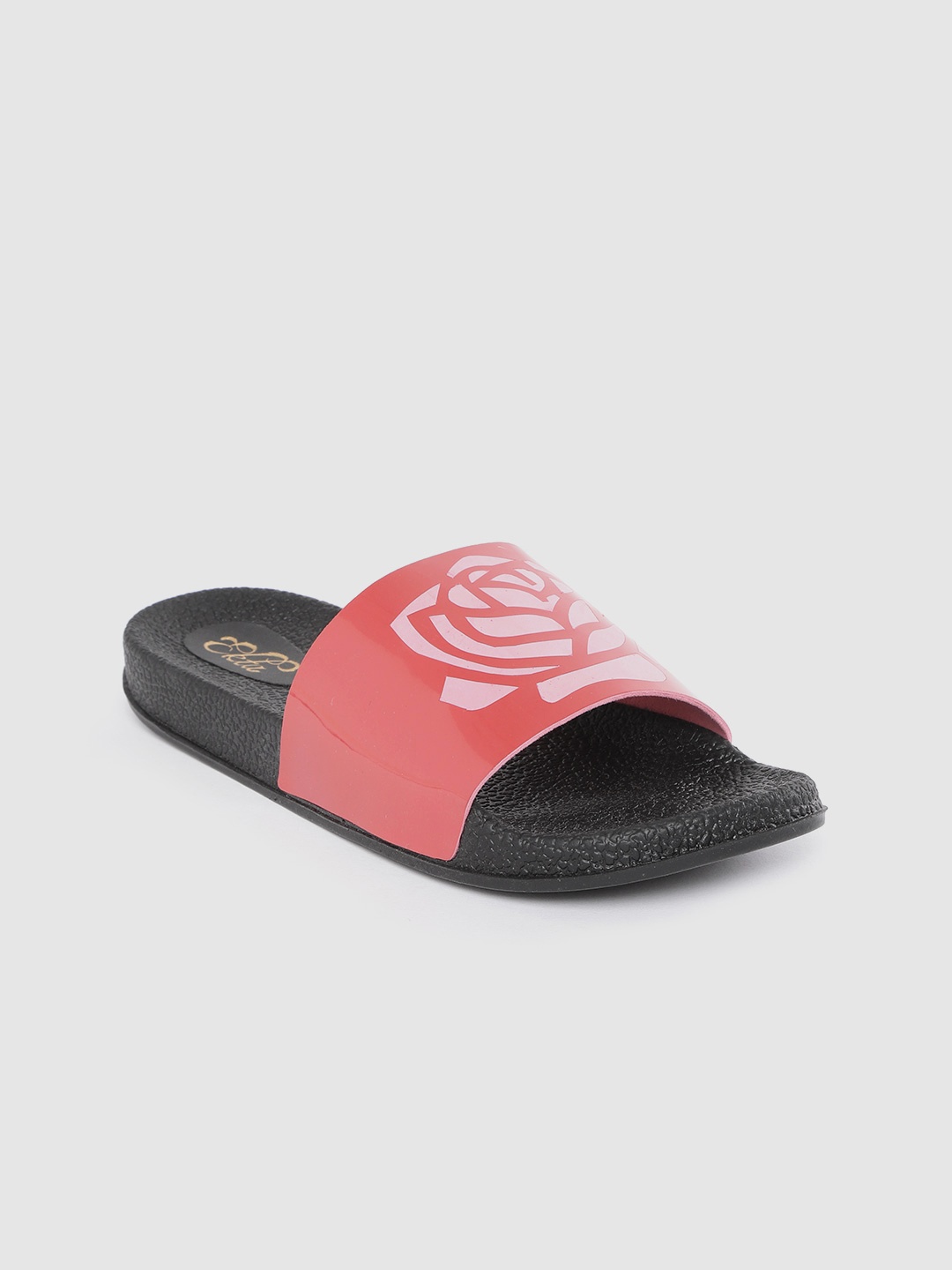 

Ekta Women Peach-Coloured Printed Open Toe Flats