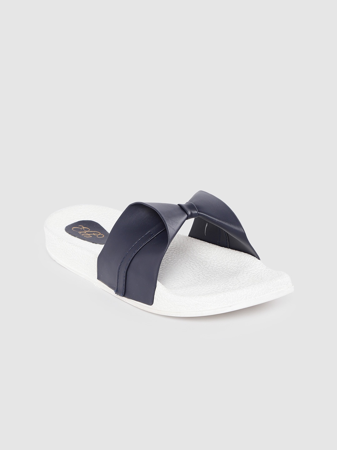 

Ekta Women Navy Blue Open Toe Flats with Bows