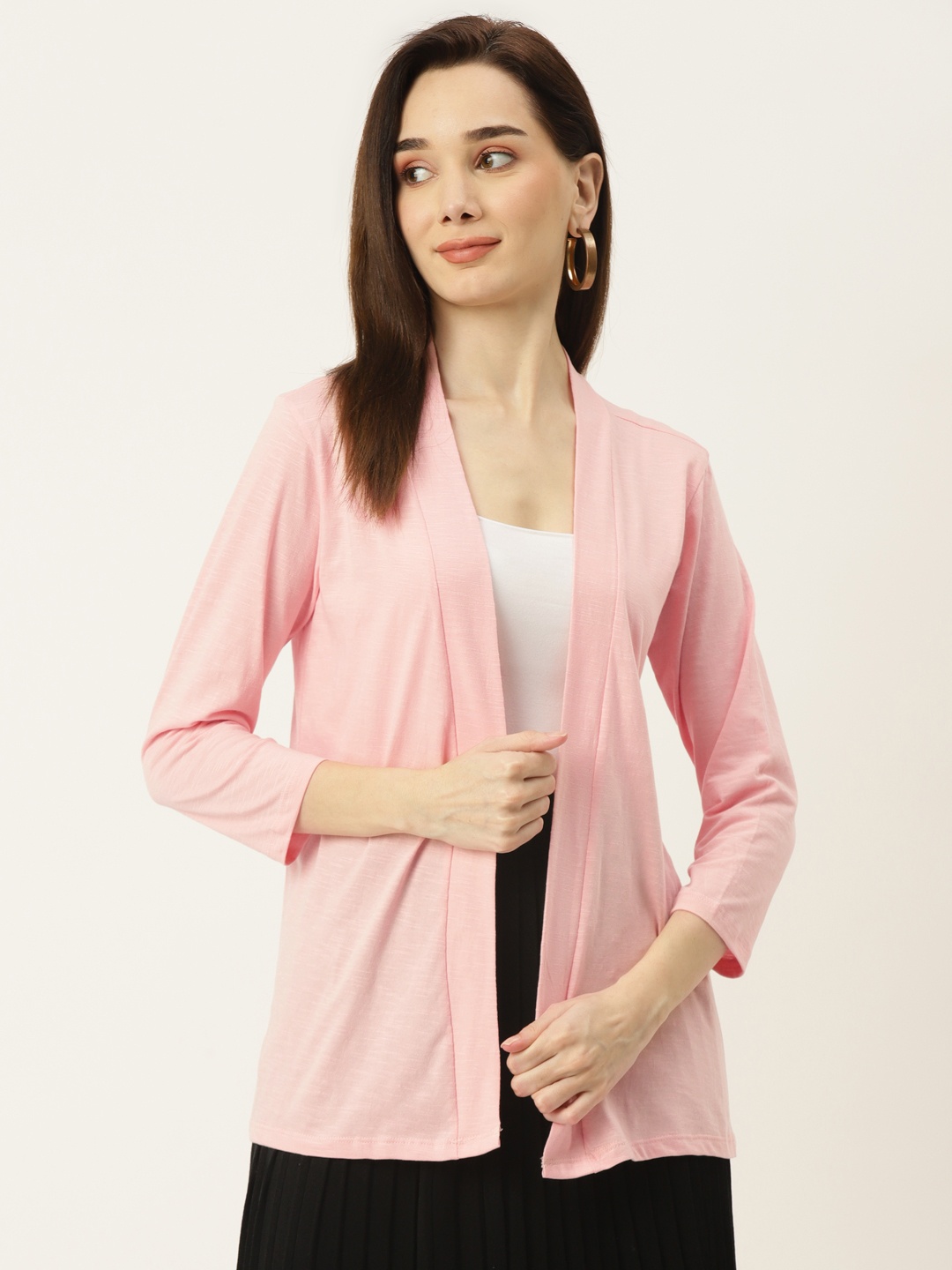 

WISSTLER Women Pink Open Front Shrug