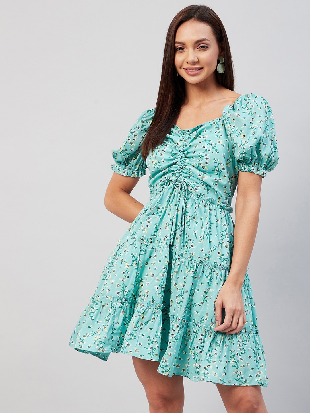 

Carlton London Women Green Floral Empire Dress