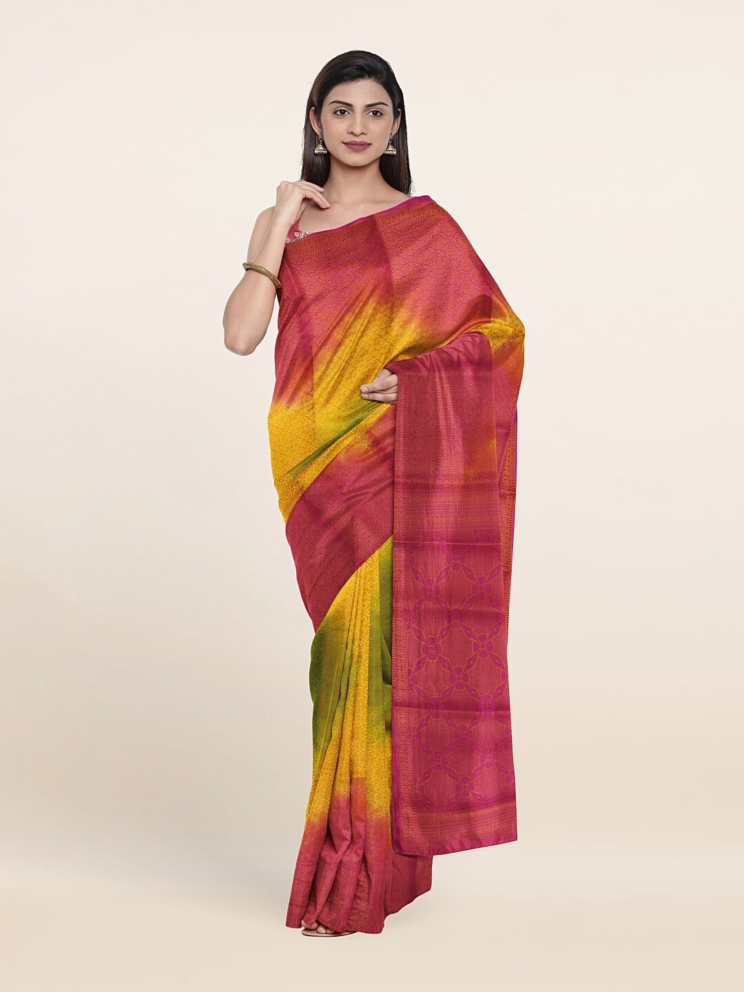 

Pothys Yellow & Red Woven Design Art Silk Saree