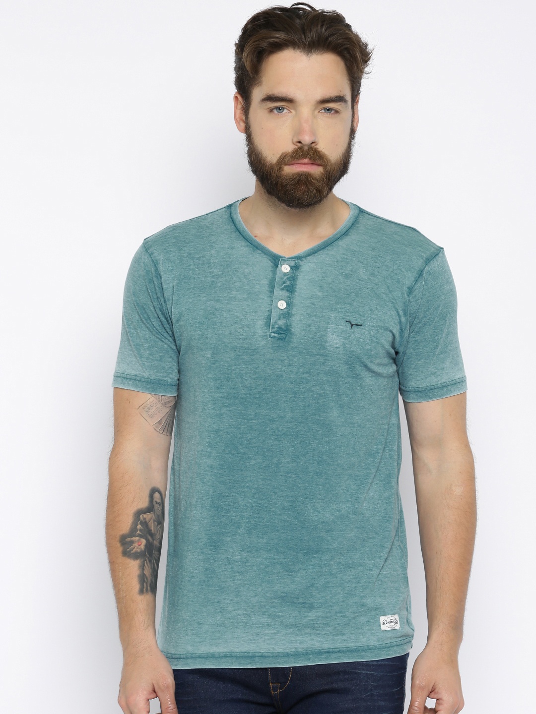 

Flying Machine Blue Henley T-shirt