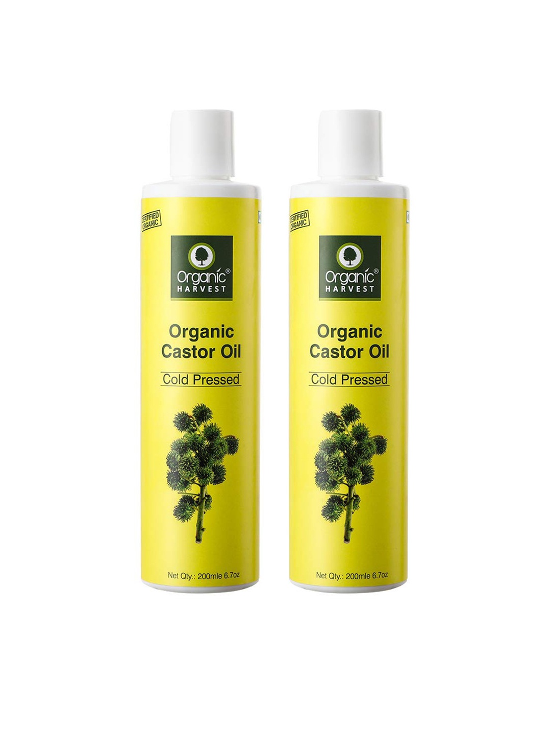 

Organic Harvest Set of 2 Premium Cold Pressed Castor Oil For Hair Fall Control 400 ml, Na