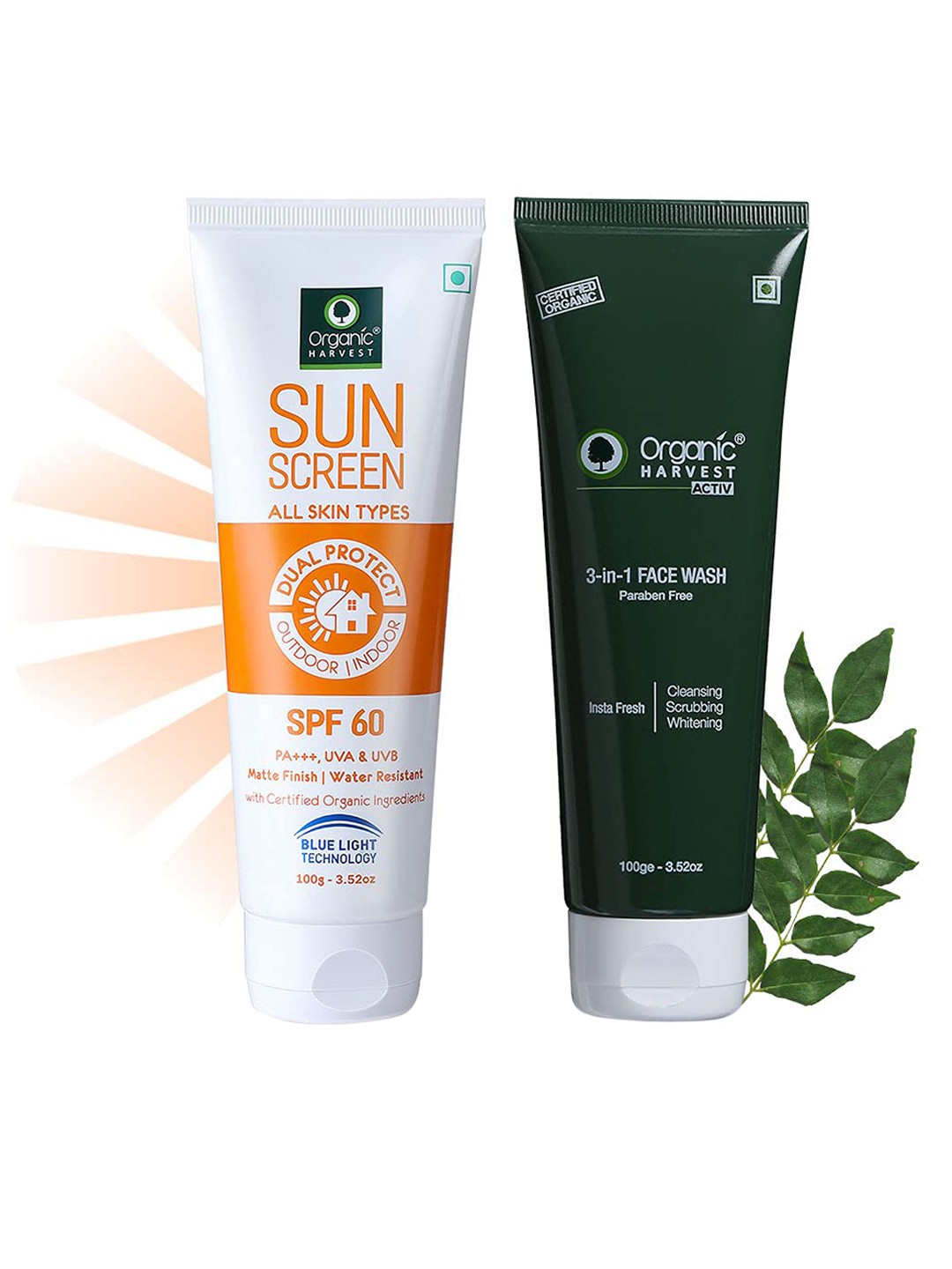 

Organic Harvest Organic 3-in-1 Face Wash & Sunscreen SPF 60 200 ml, White