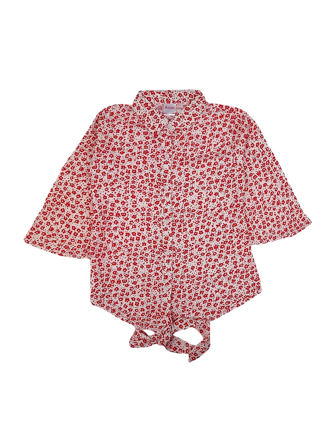 

V-Mart Girls White Floral Print Shirt Style Top