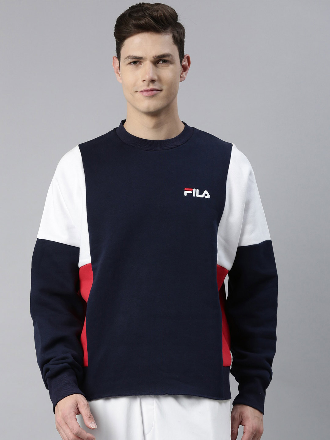 

FILA Men Blue Colourblocked Sweatshirt