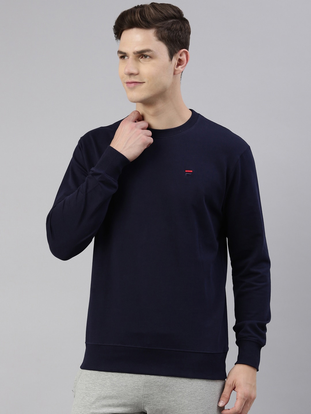 

FILA Men Blue Cotton Sweatshirt
