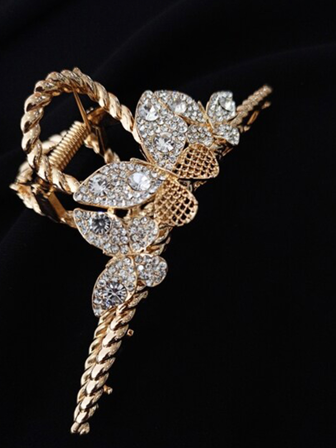 

ANNA CREATIONS Women Gold-Toned & White Embellished Claw Clip