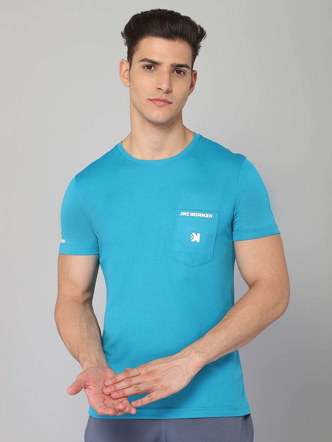 

JACKDANZA Men Blue T-shirt