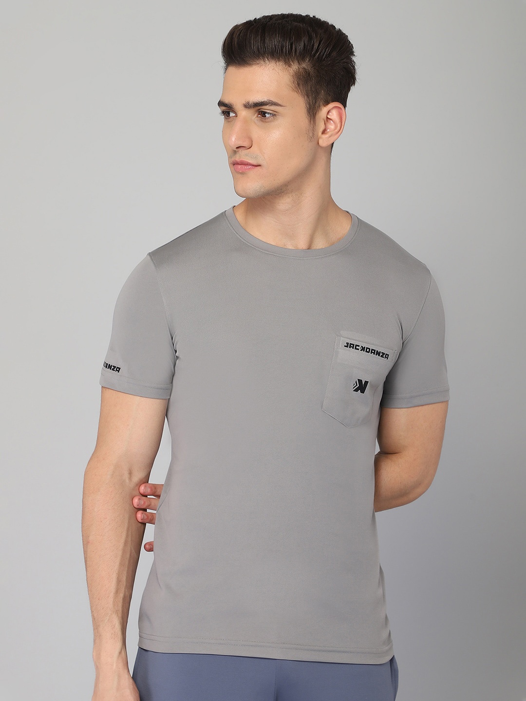 

JACKDANZA Men Grey T-shirt