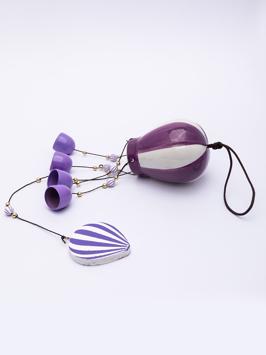 

MARKET99 Purple & White Striped Decorative Wind Chime