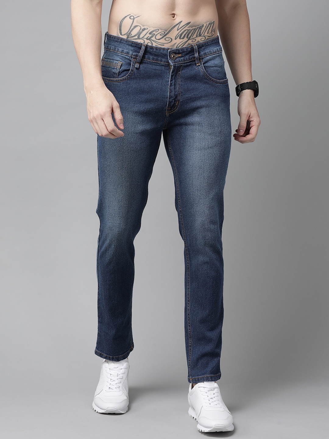 

Roadster Men Navy Blue Skinny Fit Heavy Fade Stretchable Jeans