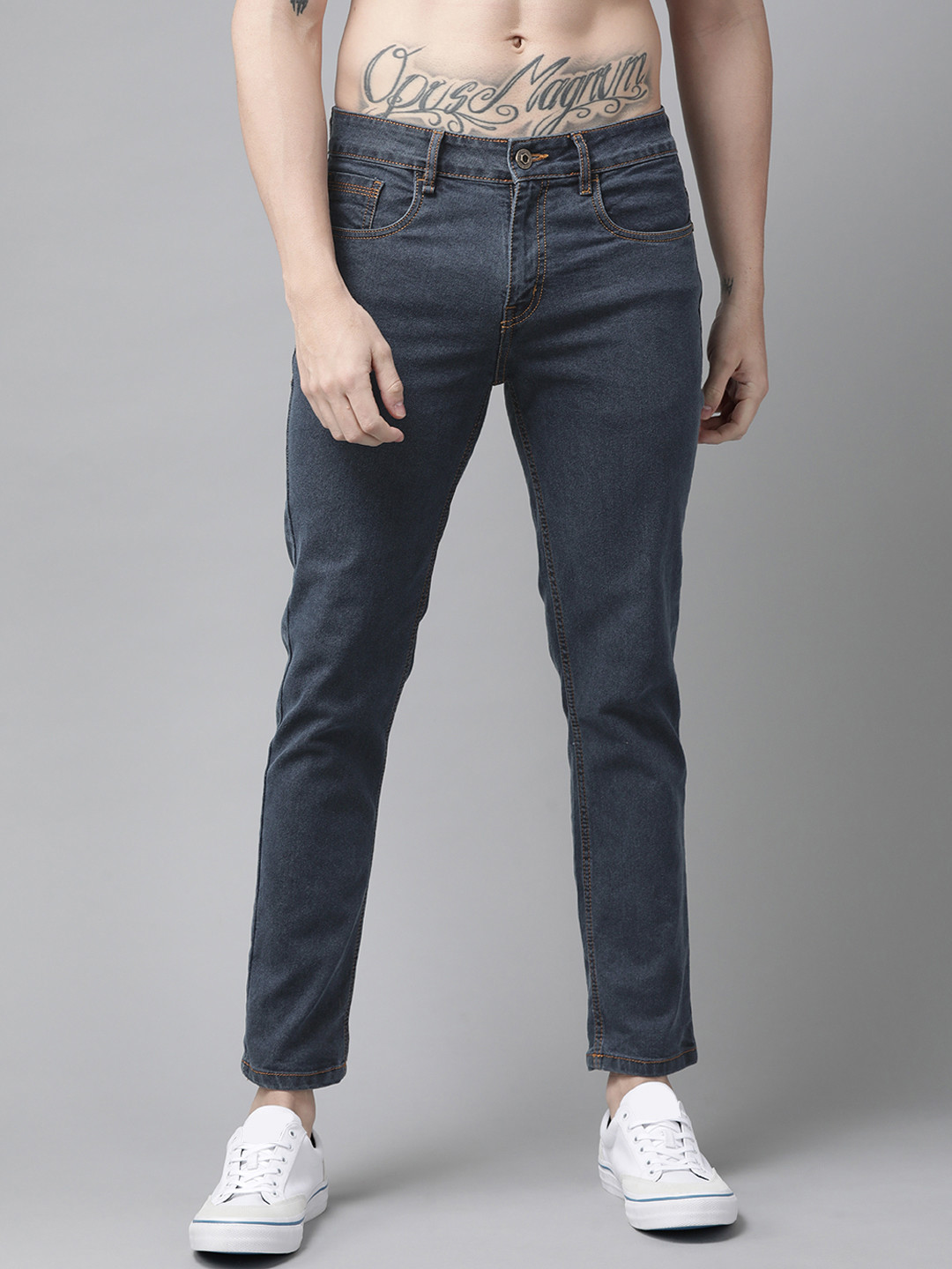 

Roadster Men Navy Blue Skinny Fit Heavy Fade Stretchable Jeans