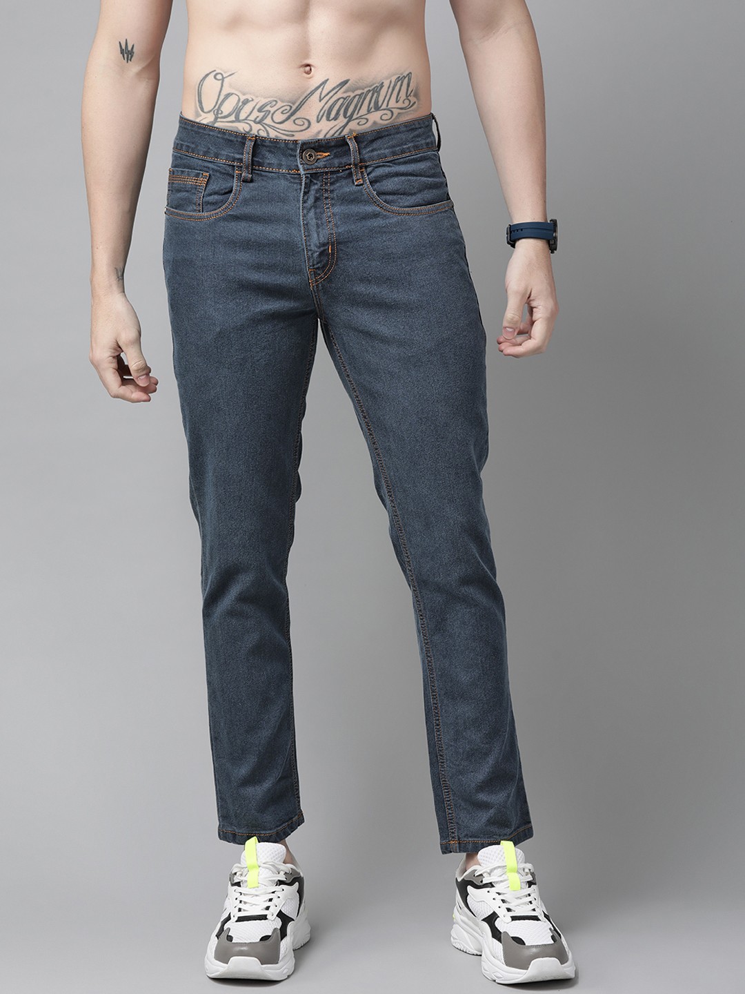 

Roadster Men Navy Blue Skinny Fit Heavy Fade Stretchable Jeans