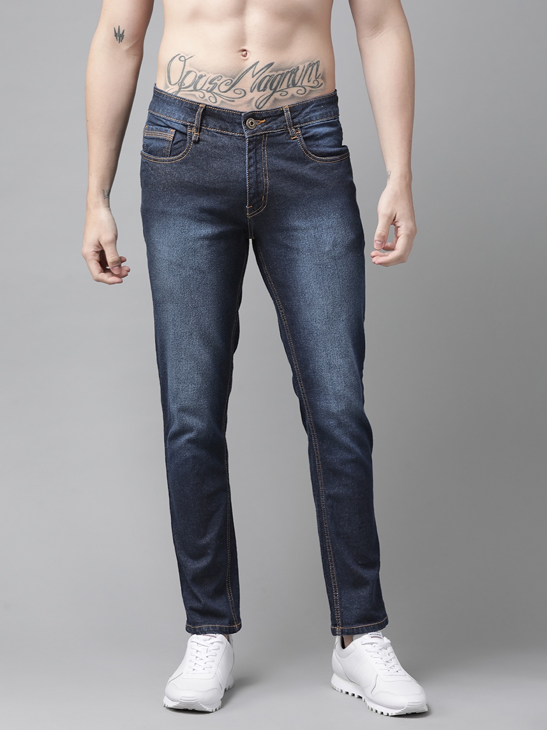 

Roadster Men Navy Blue Skinny Fit Heavy Fade Stretchable Jeans