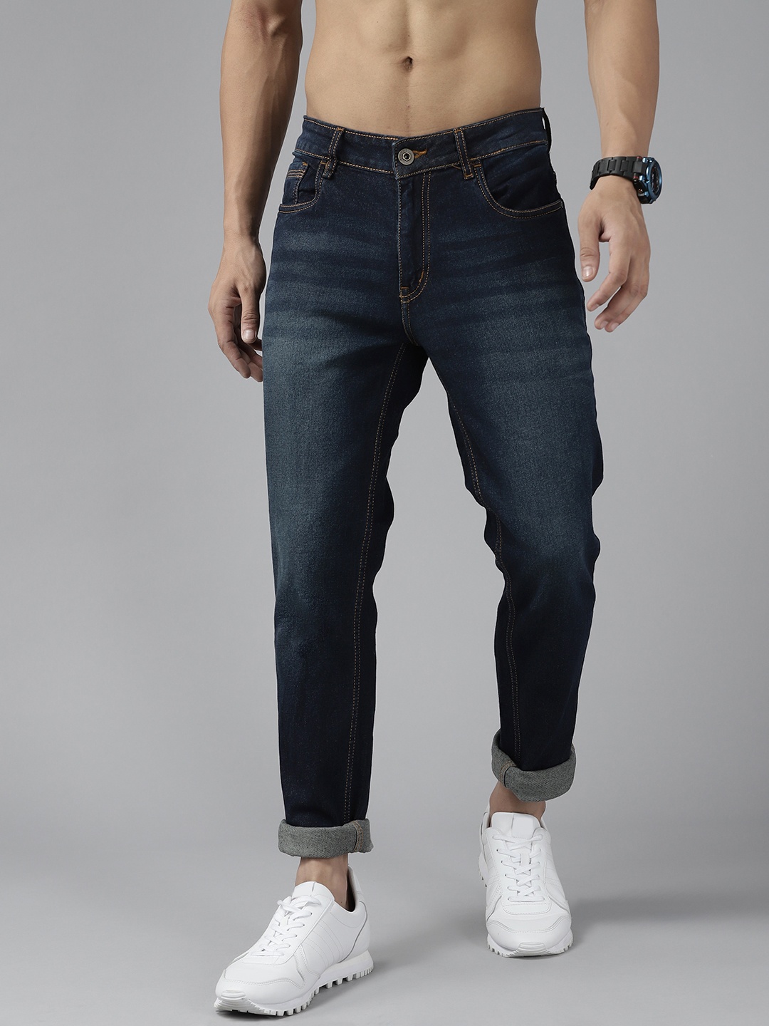 

Roadster Men Navy Blue Skinny Fit Light Fade Stretchable Jeans