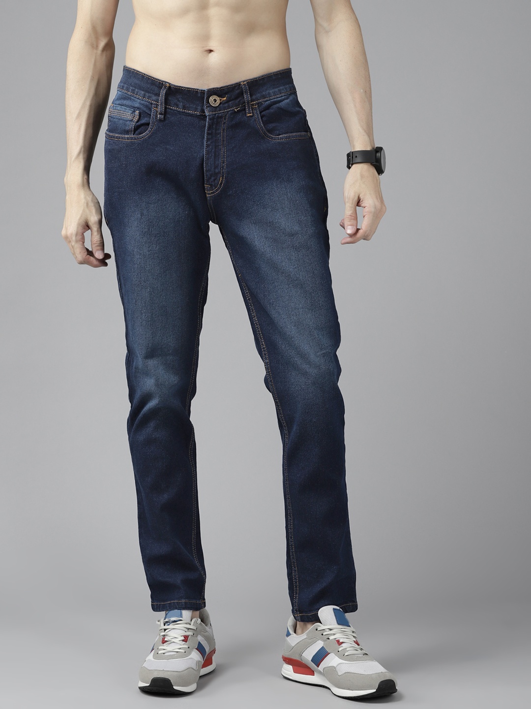 

Roadster Men Navy Blue Skinny Fit Light Fade Stretchable Jeans