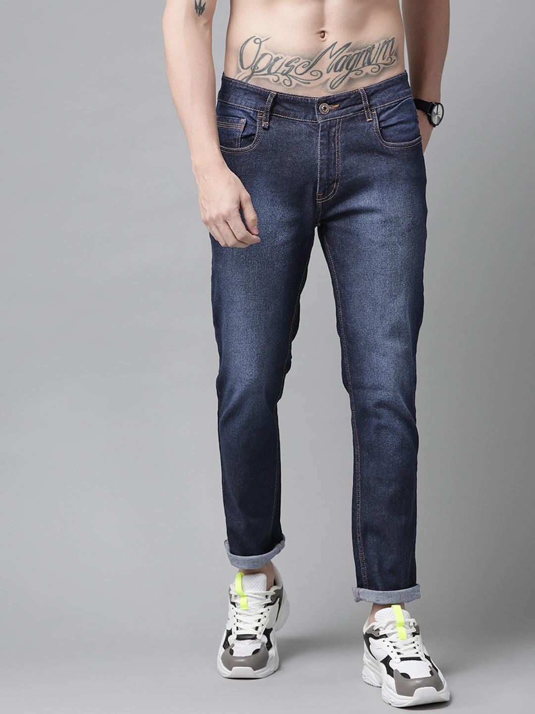 

Roadster Men Navy Blue Skinny Fit Light Fade Stretchable Jeans