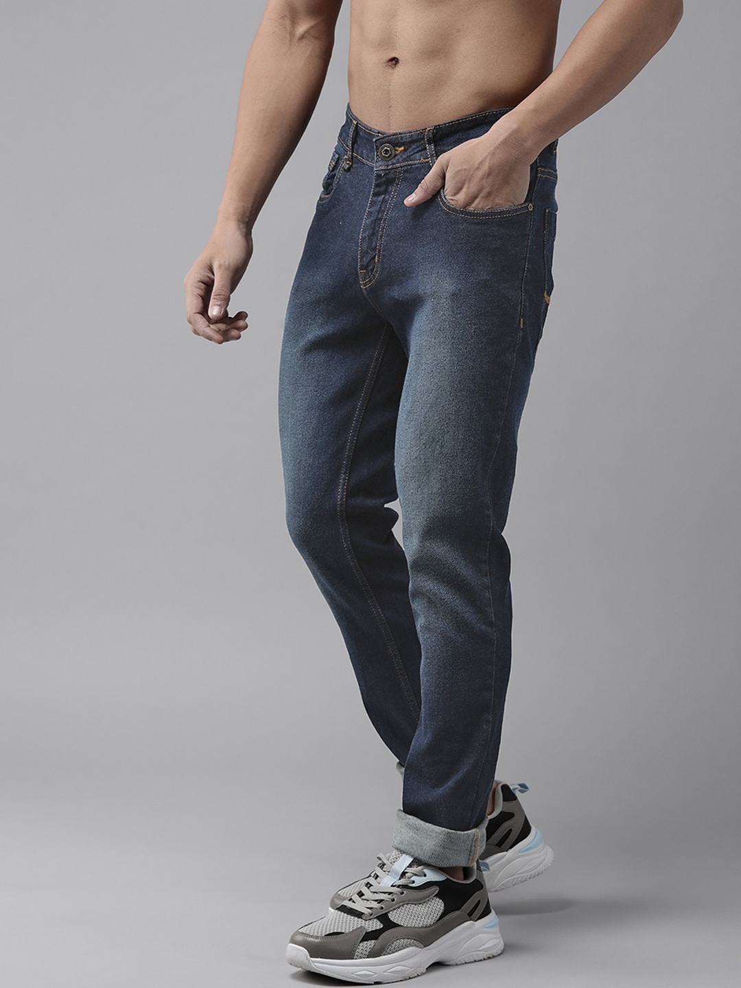 

Roadster Men Navy Blue Light Fade Stretchable Skinny Fit Jeans