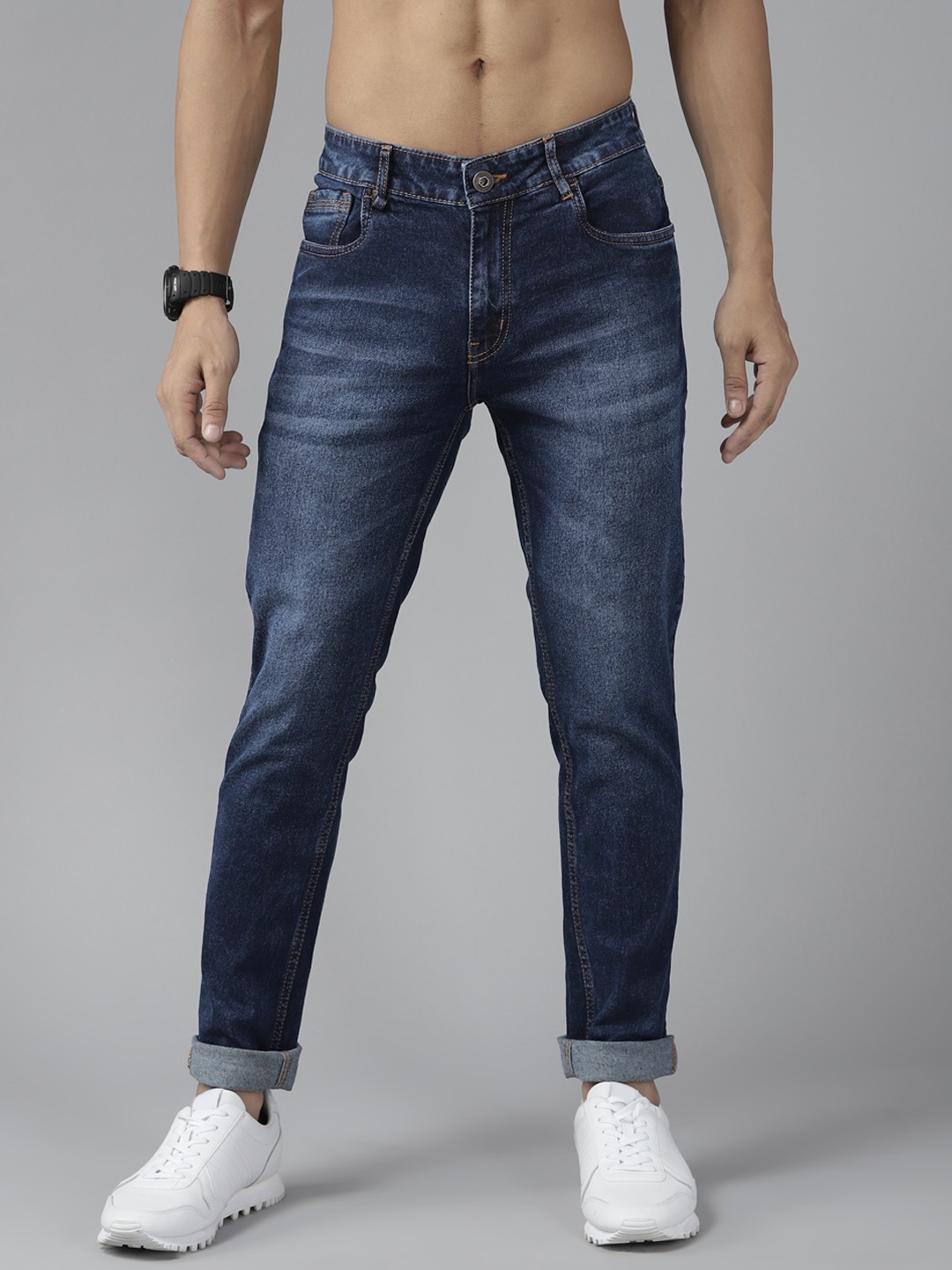 

Roadster Men Navy Blue Skinny Fit Light Fade Stretchable Jeans