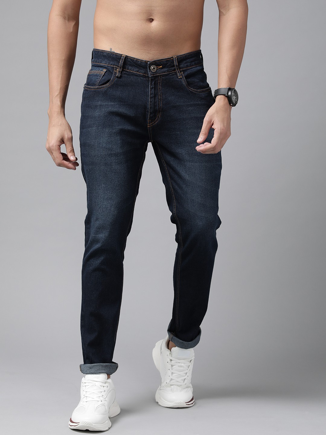 

Roadster Men Navy Blue Skinny Fit Light Fade Stretchable Jeans