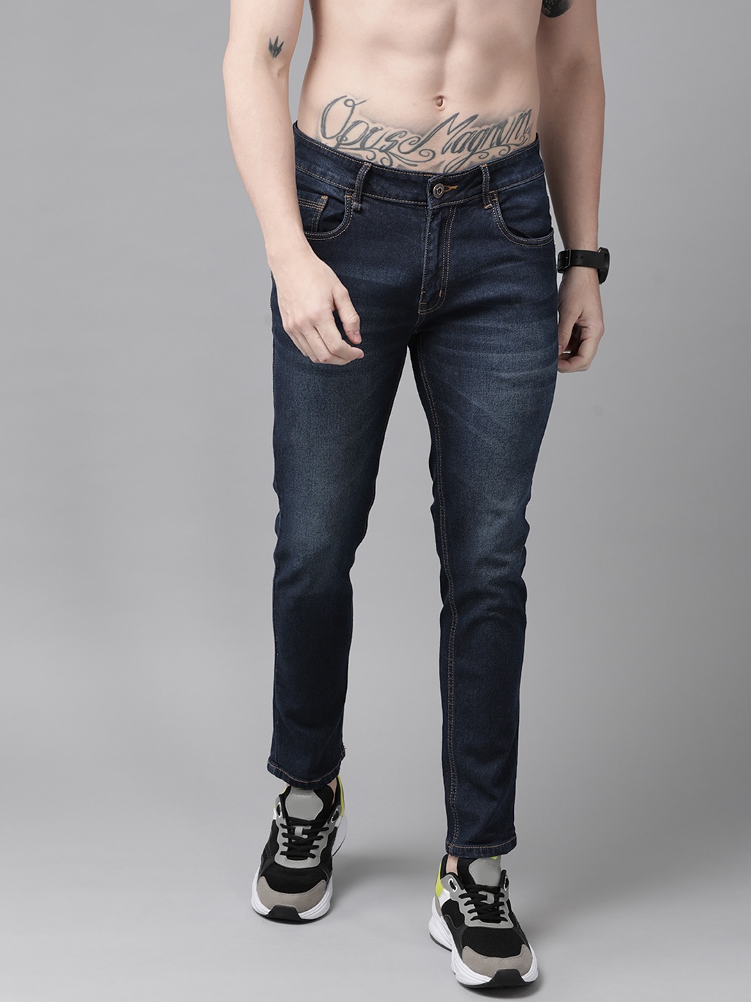 

Roadster Men Navy Blue Skinny Fit Light Fade Stretchable Jeans