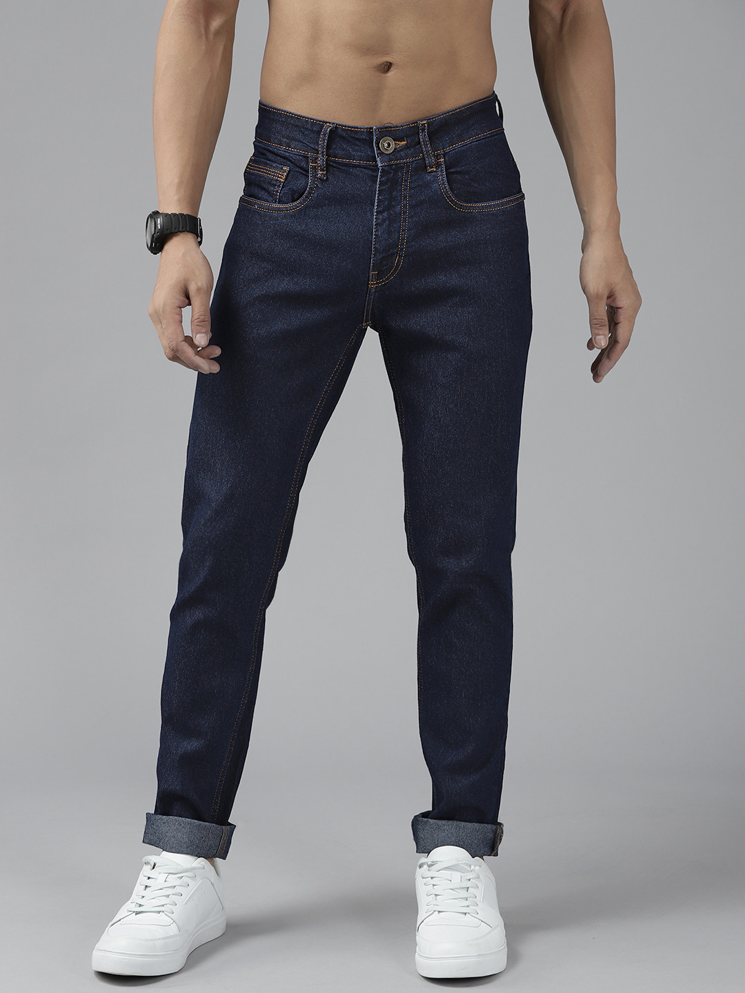

Roadster Men Navy Blue Skinny Fit Stretchable Jeans