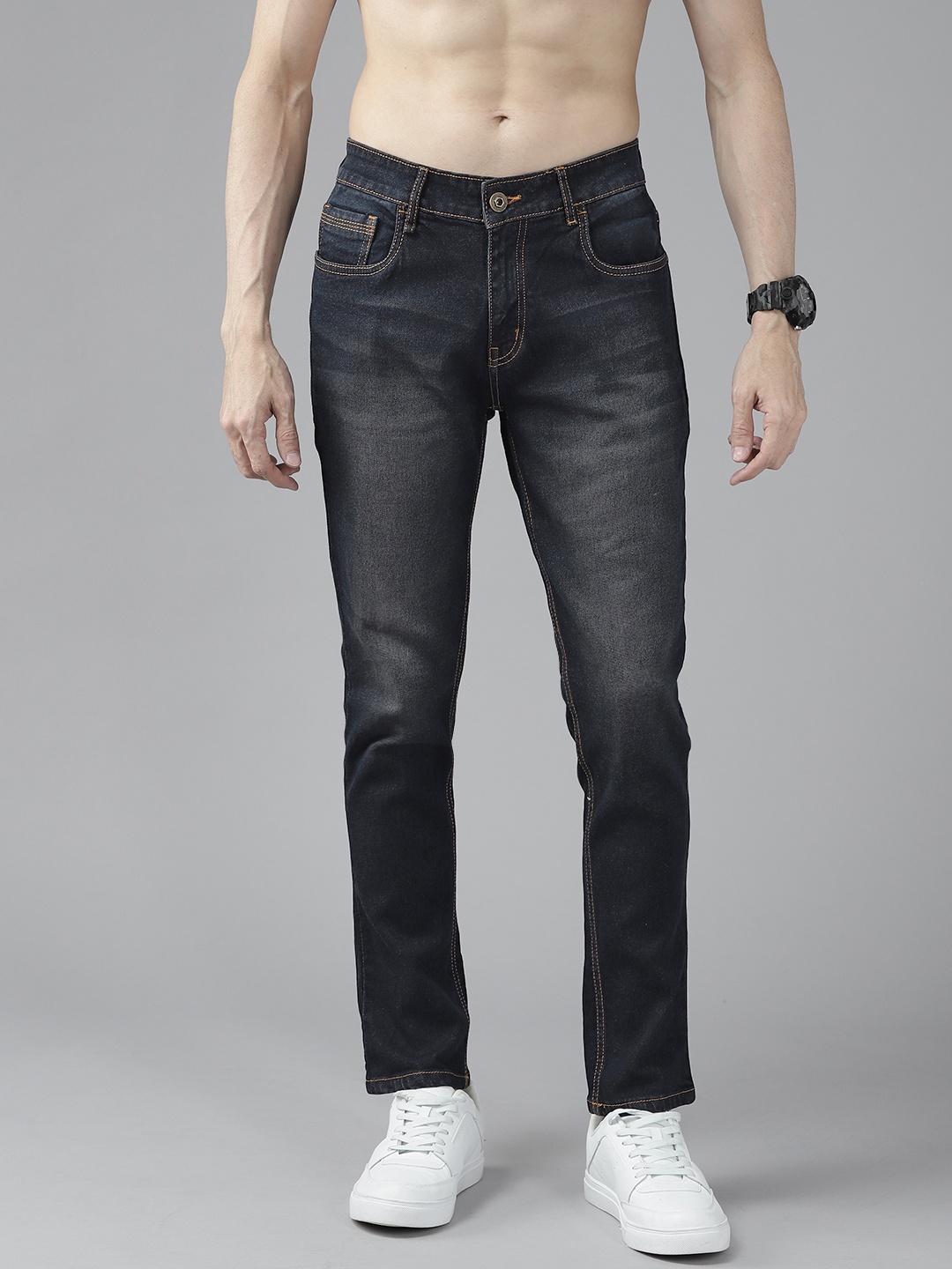 

Roadster Men Navy Blue Skinny Fit Light Fade Stretchable Jeans