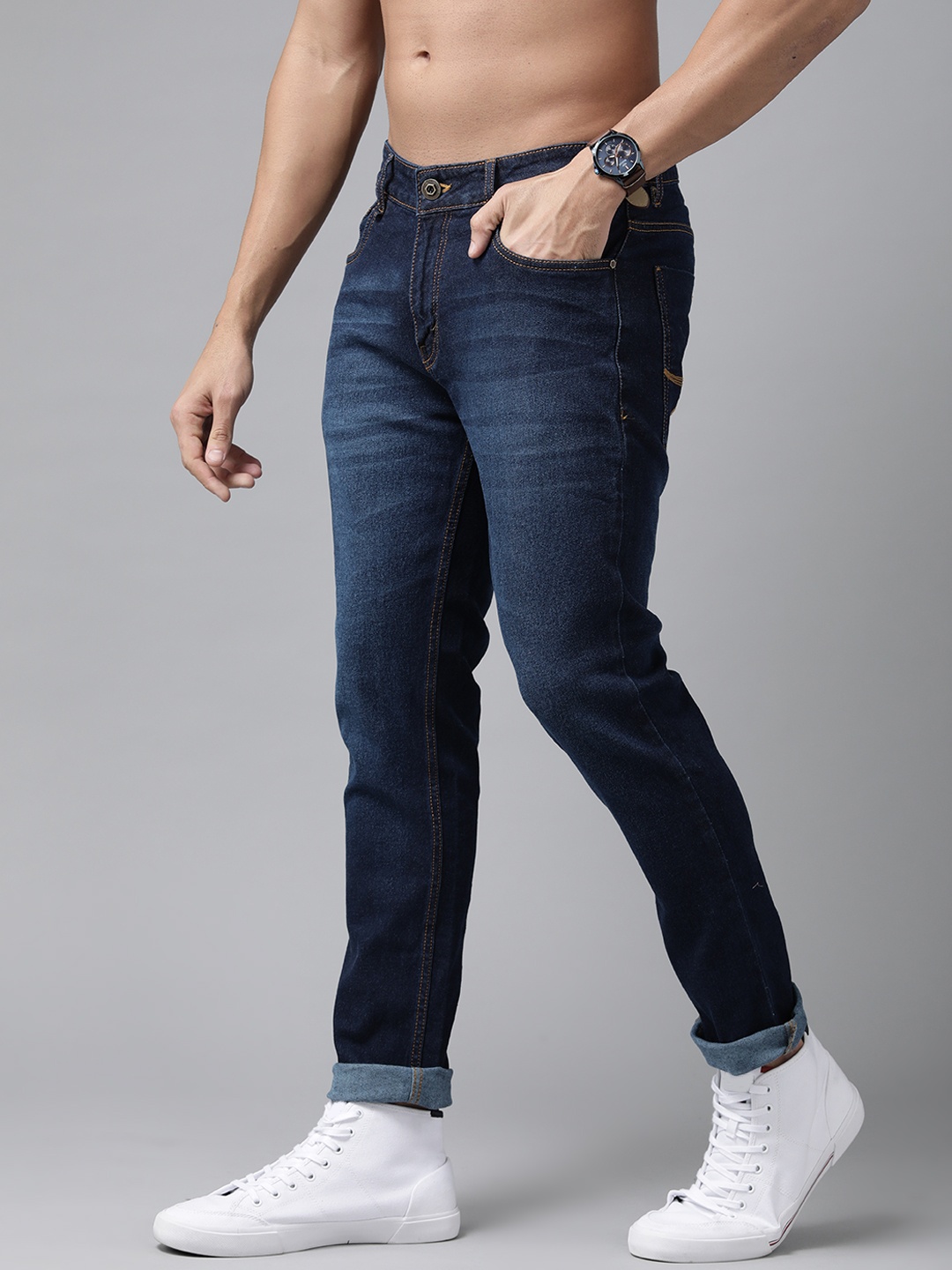 

Roadster Men Navy Blue Skinny Fit Light Fade Stretchable Jeans