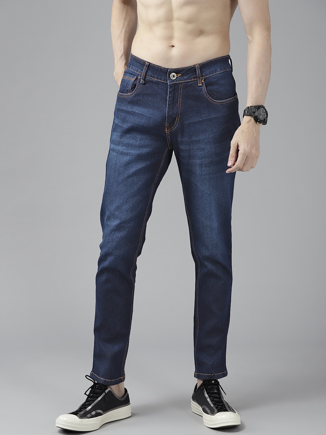 

Roadster Men Navy Blue Skinny Fit Light Fade Stretchable Jeans