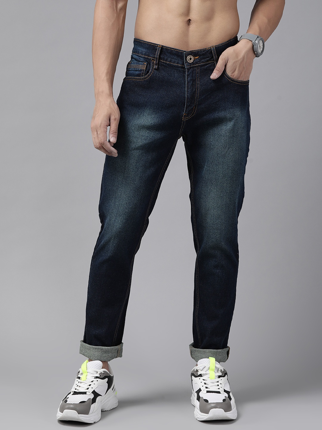 

Roadster Men Navy Blue Skinny Fit Light Fade Stretchable Jeans