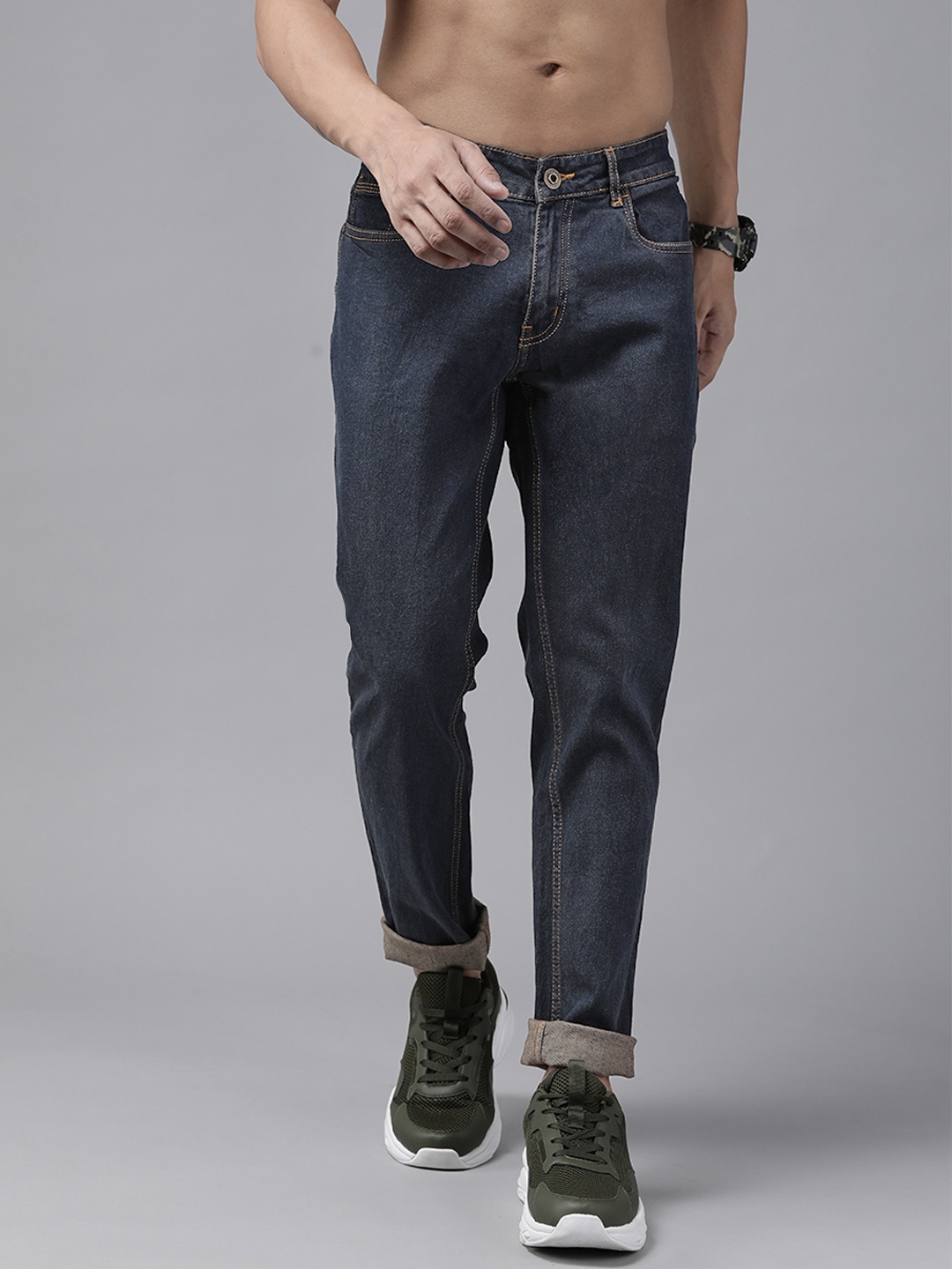

Roadster Men Navy Blue Skinny Fit Mid-Rise Stretchable Jeans