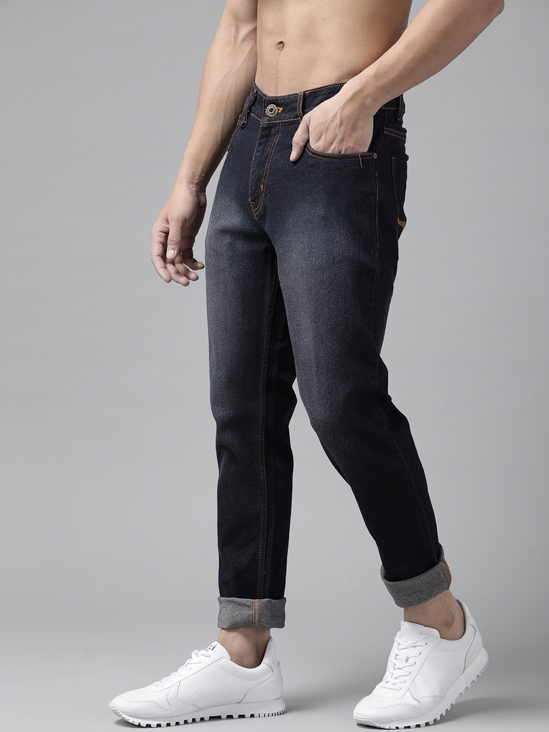 

Roadster Men Navy Blue Skinny Fit Light Fade Stretchable Jeans