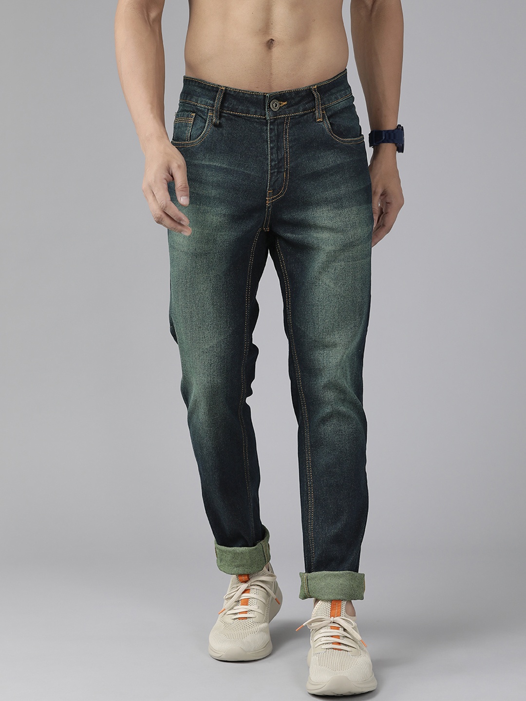 

Roadster Men Navy Blue Skinny Fit Heavy Fade Stretchable Jeans