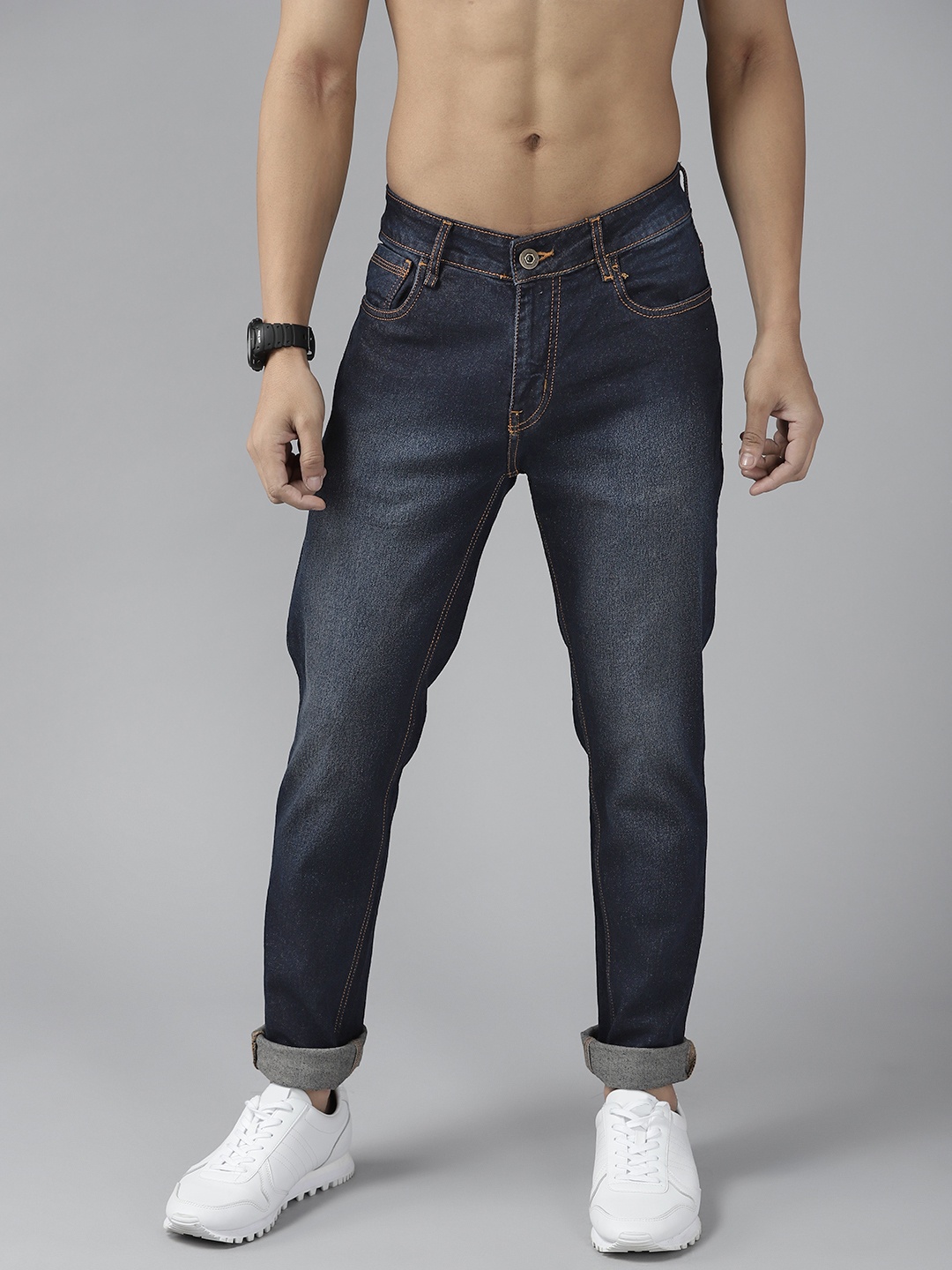 

Roadster Men Navy Blue Skinny Fit Light Fade Stretchable Jeans