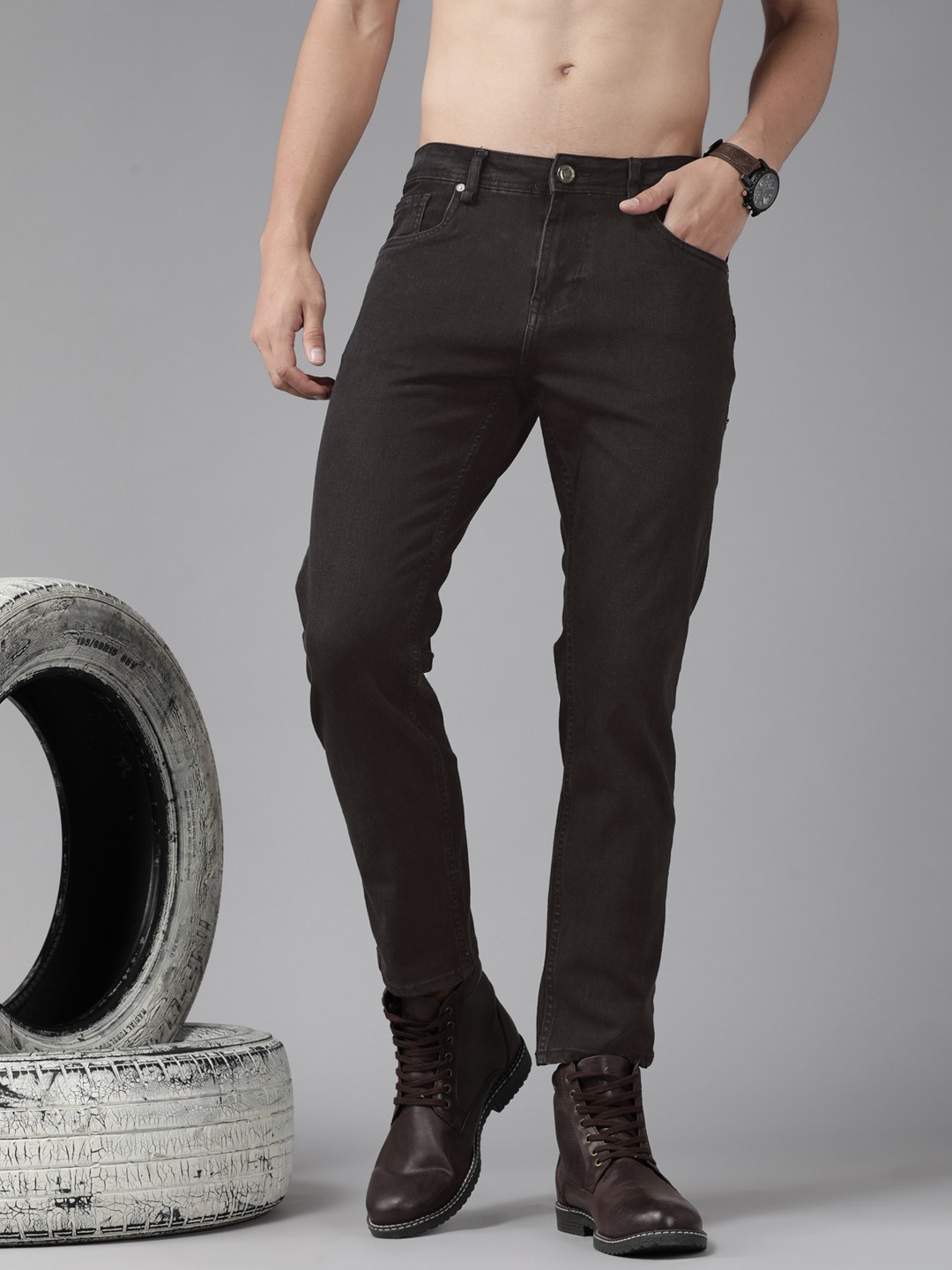 

Roadster Men Black Slim Tapered Fit Stretchable Jeans