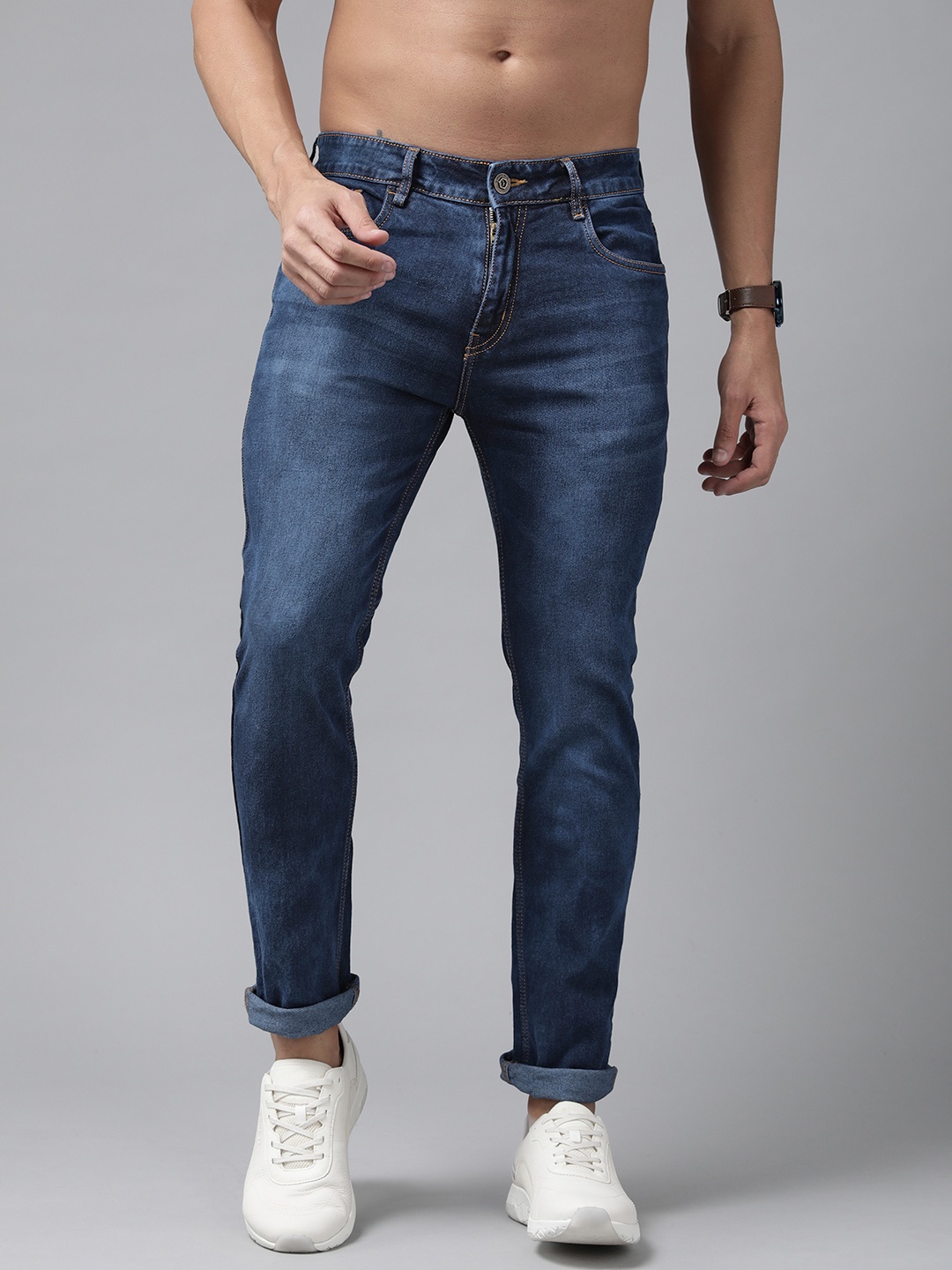 

Roadster Men Navy Blue Skinny Fit Light Fade Stretchable Jeans