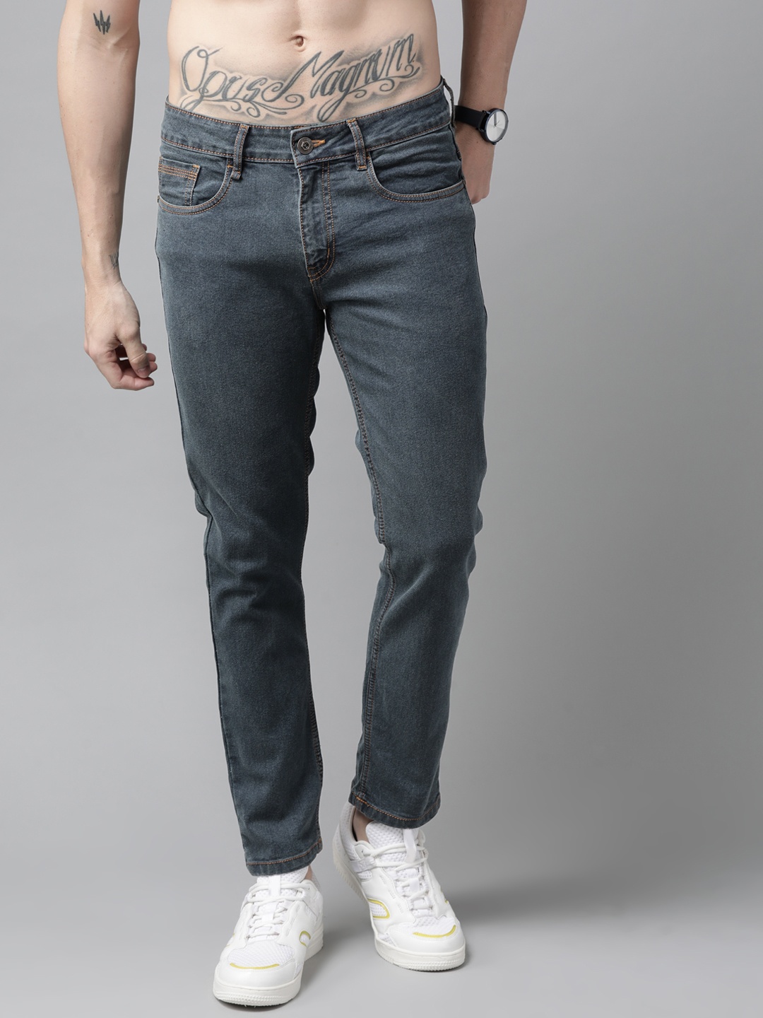 

Roadster Men Charcoal Grey Skinny Fit Stretchable Jeans