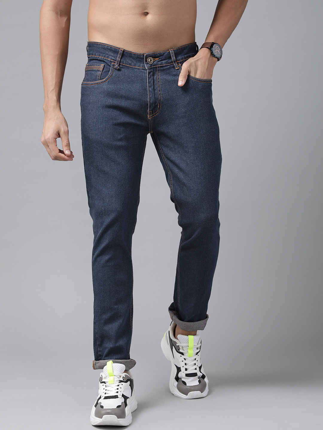 

Roadster Men Navy Blue Skinny Fit Stretchable Jeans